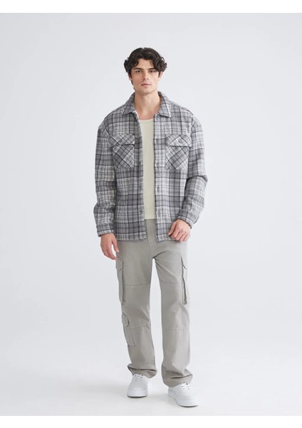 Xsıde Gri Rahat Kalıp Ekose Polar Erkek Gömlek Ceket fiyatları