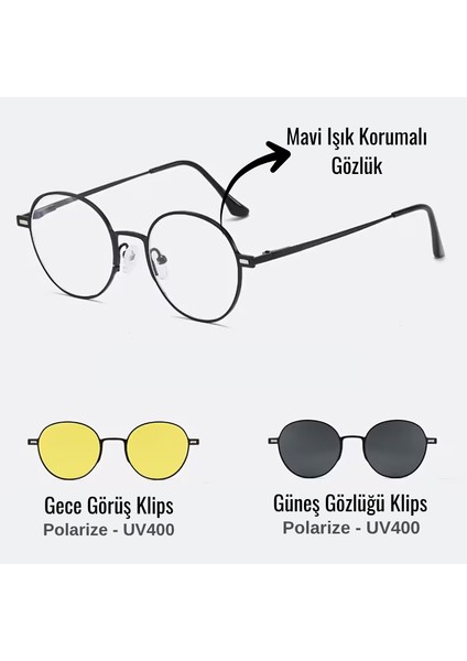 3ü 1 Arada Klipsli ( Güneş Gözlüğü -Mavi Işık Koruma - Gece Görüş ) Gözlük Set fiyatları