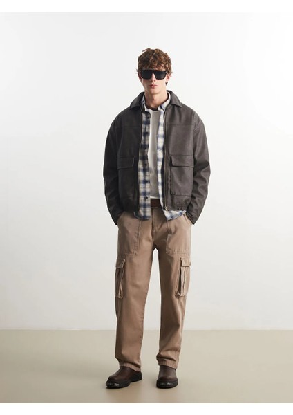 Xsıde Kahverengi Standart Kalıp Gömlek Yaka Erkek Deri Görünümlü Ceket fiyatları