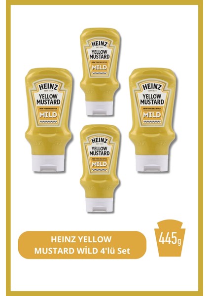 Heınz Yellow Mustard Wild 445G 4'lü Set