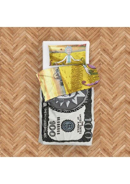 Morty Dollar & Morty In Paradise Çift Taraflı Nevresim Takımı 160 cm x 220 cm fırsatları