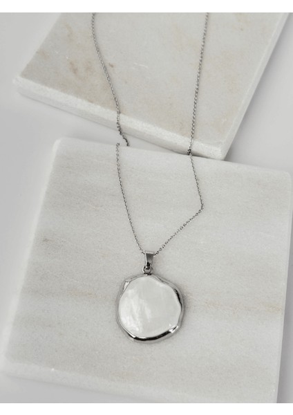 Beyaz Sedef Yansımalı Silver Renkli Set