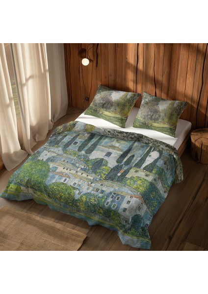 Landscape: The Parc Monceau & Kirche In Cassone Am Gardasee Nevresim Takımı 160 cm x 220 cm