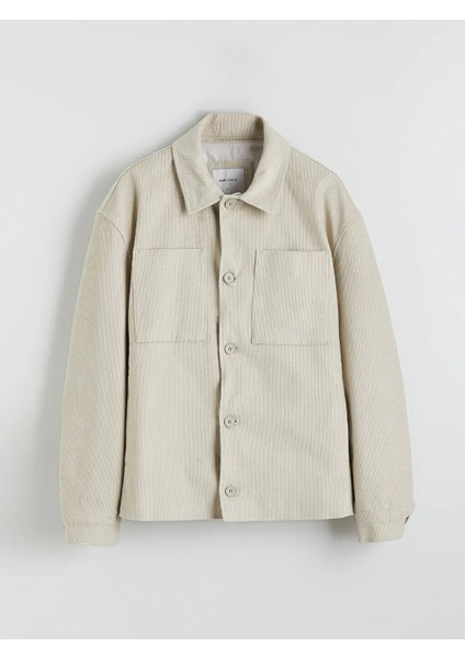 Lc Waıkıkı Bej Regular Fit Uzun Kollu Kadife Erkek Gömlek Ceket modelleri