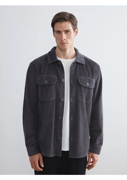 Lcw Vision Antrasit Gömlek Yaka Erkek Gömlek Ceket