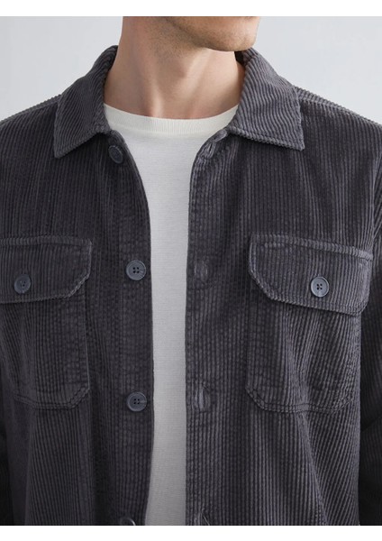 Lcw Vision Antrasit Gömlek Yaka Erkek Gömlek Ceket modelleri