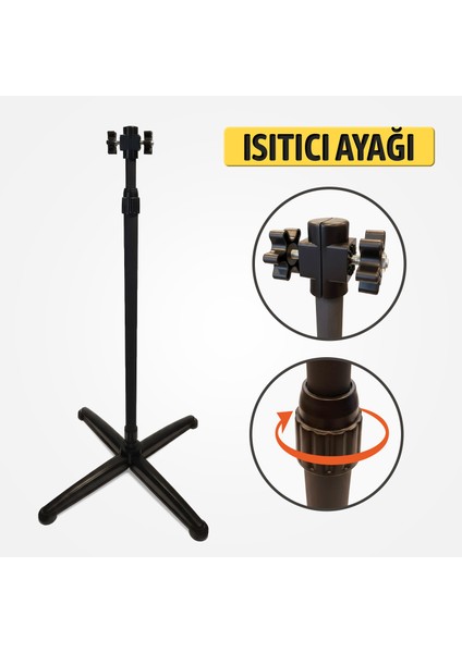 Infrared Isıtıcılar ile Uyumlu Ayarlanabilir Teleskopik Alüminyum Gövde Isıtıcı Ayağı 150 cm