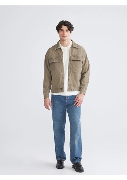 Xsıde Haki Rahat Kalıp Erkek Jean Ceket fiyatları
