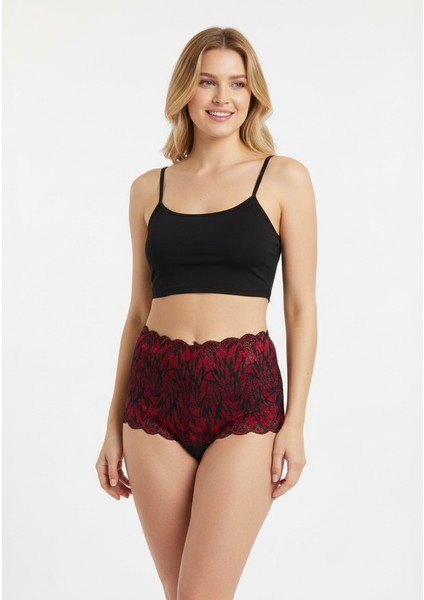 Kadın Önü Saten Dantelli Yüksek Bel Külot BB2064