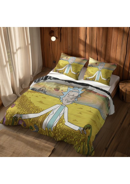 Morty Dollar & Morty In Paradise Çift Taraflı Nevresim Takımı 200 cm x 220 cm modelleri