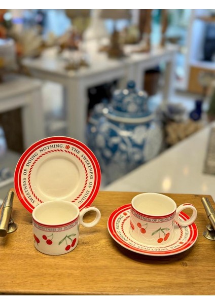 Kiraz Desen 2 Kişilik Türk Kahvesi Fincanı fiyatları