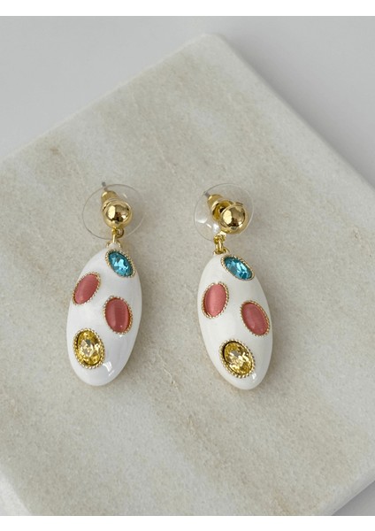 Renkli Oval Şekilli Gold Set modelleri