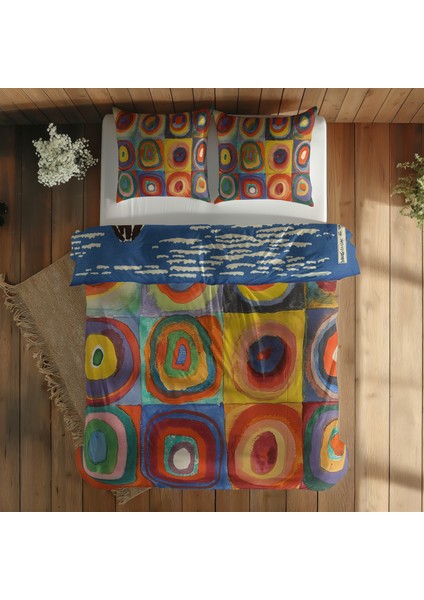 Gaifū Kaisei & Color Study, Squares With Concentric Circles Nevresim Takımı 200 cm x 220 cm