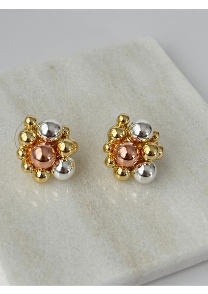 Üç Renkli Topçuk Şekilli Gold Set modelleri