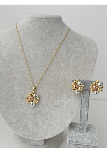 Üç Renkli Topçuk Şekilli Gold Set fırsatları