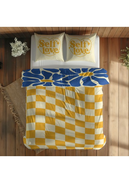 Glow Mode / Echo Bloom Çift Taraflı Nevresim Takımı 200 cm x 220 cm