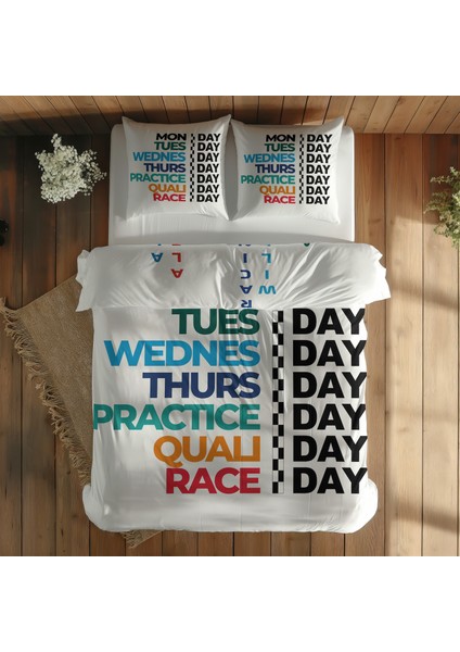 Formula 1 Week Days / F1 Teams Çift Taraflı Nevresim Takımı 200 cm x 220 cm fiyatları