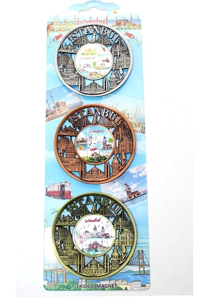 Istanbul Temalı Metal Magnet 3'lü Set ALK2891