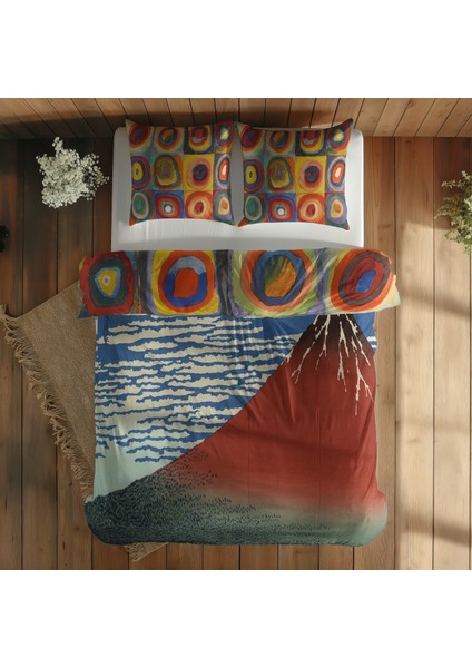 Gaifū Kaisei & Color Study, Squares With Concentric Circles Nevresim Takımı 160 cm x 220 cm