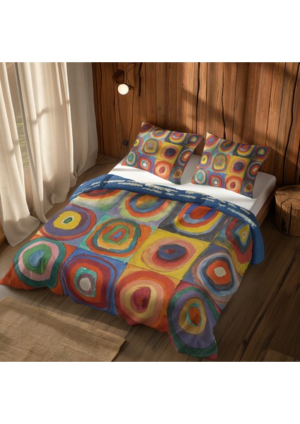 Gaifū Kaisei & Color Study, Squares With Concentric Circles Nevresim Takımı 160 cm x 220 cm