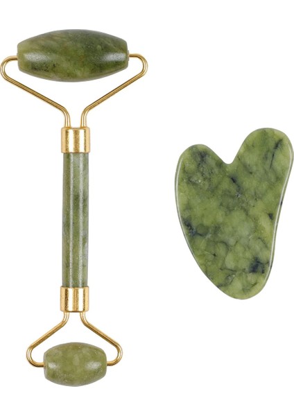 Jade Roller Gua Sha Taşı Seti