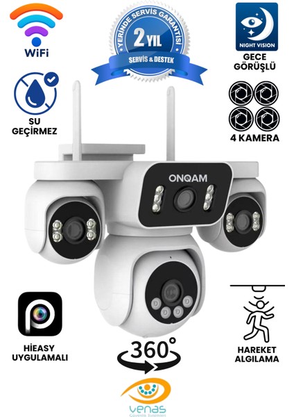 4 Kameralı Wifi Kablolu ve Kablosuz Güvenlik Kamerası