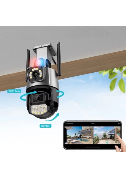 Çakarlı Çift Lensli Dış Mekan Güvenlik Kamerası modelleri