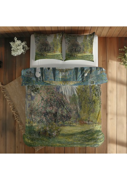 Landscape: The Parc Monceau & Kirche In Cassone Am Gardasee Nevresim Takımı 200 cm x 220 cm fiyatları