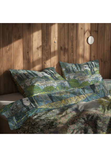 Landscape: The Parc Monceau & Kirche In Cassone Am Gardasee Nevresim Takımı 200 cm x 220 cm modelleri