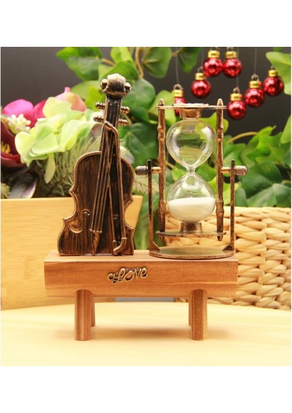 Dekoratif Keman Tasarımlı Kum Saati