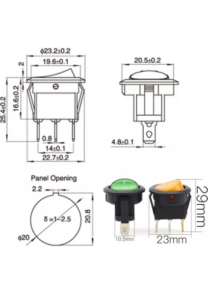 MR-131A Yuvarlak Sarı Işıklı Anahtar On-Off 3 Bacaklı 12VOLT fiyatları