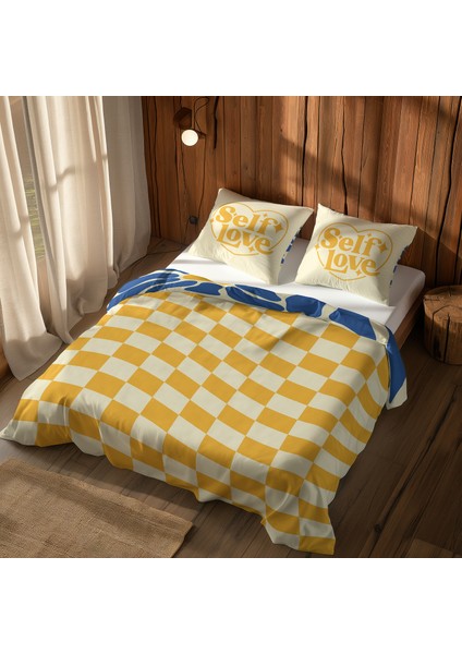 Glow Mode / Echo Bloom Çift Taraflı Nevresim Takımı 160 cm x 220 cm