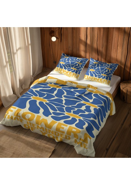 Glow Mode / Echo Bloom Çift Taraflı Nevresim Takımı 160 cm x 220 cm