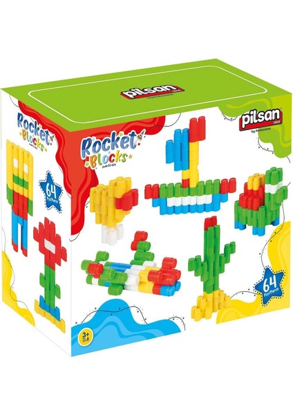 03 604 Rocket Bloklar 64 Parça -Pilsan Oyuncak
