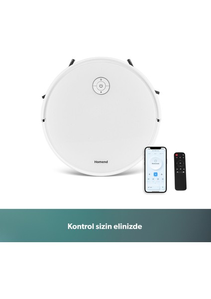 Alex 1288H Moplu ve Akıllı Robot Süpürge Gyroscope Beyaz