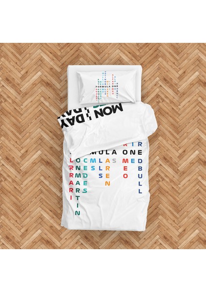 Formula 1 Week Days / F1 Teams Çift Taraflı Nevresim Takımı 160 cm x 220 cm fiyatları