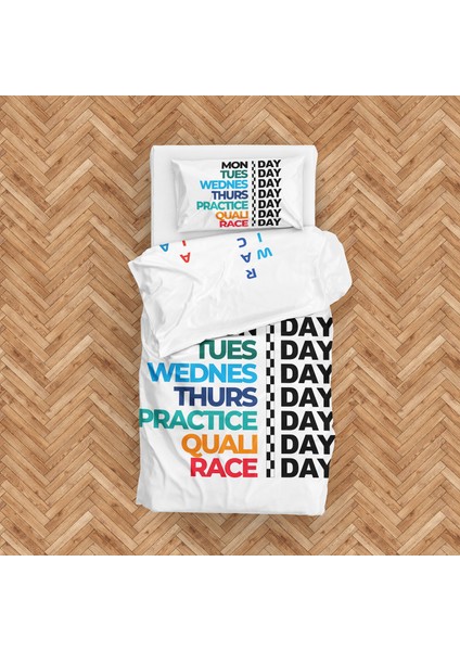 Formula 1 Week Days / F1 Teams Çift Taraflı Nevresim Takımı 160 cm x 220 cm modelleri