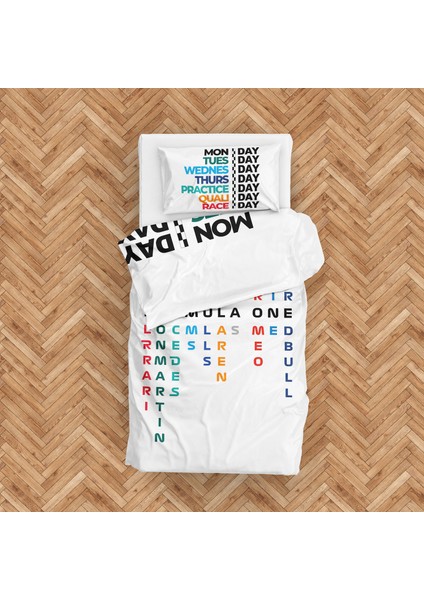 Formula 1 Week Days / F1 Teams Çift Taraflı Nevresim Takımı 160 cm x 220 cm fırsatları