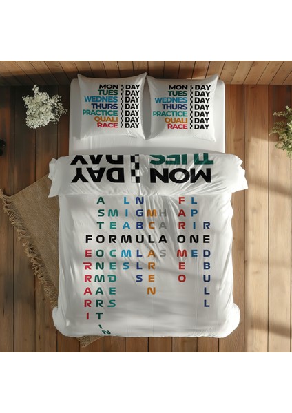 Formula 1 Week Days / F1 Teams Çift Taraflı Nevresim Takımı 200 cm x 220 cm