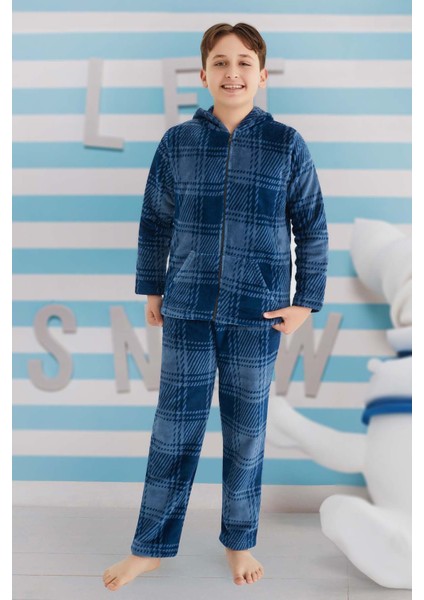 Erkek Çocuk Polar Pijama Takımı 240524 Mavi fırsatları