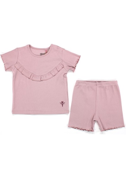 Tulip Fırfırlı Tişört Şort Takım