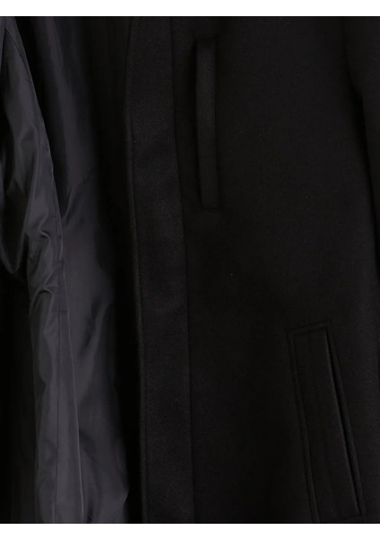 Lcwaıkıkı Classic Siyah Büyük Beden Standart Kalıp Dik Yaka Erkek Kaşe Kaban fiyatları