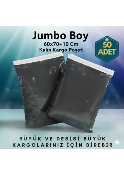 Cepsiz Gri Kargo Poşeti 60X70+10 cm 50'li Büyük Boy Kargo Paketleme Torbası fiyatları