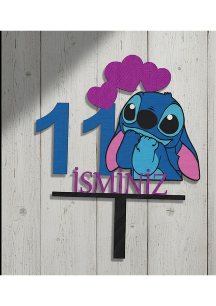 Stitch 11 Yaş Isimli Pasta Süsü fiyatları