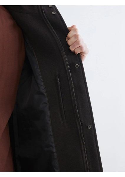 Southblue Kahverengi Standart Kalıp Dik Yaka Erkek Kaşe Kaban fırsatları