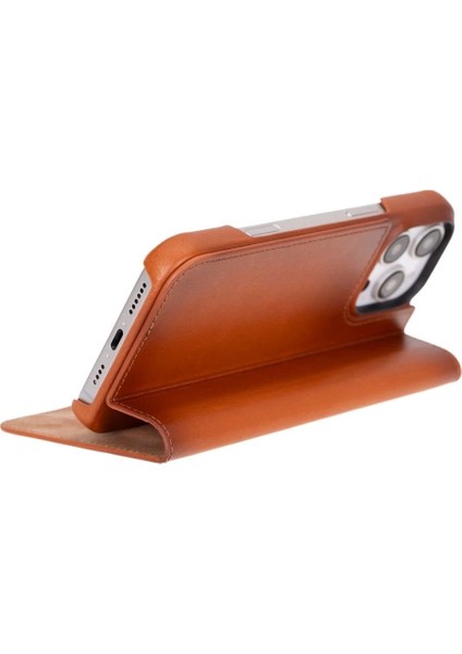 Apple iPhone 16 Pro Max Uyumlu, Hakiki Deri, El Yapımı, Cüzdanlı Kılıf, Gölgeli Taba fiyatları