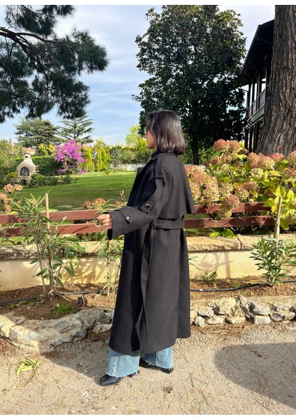 Premium Kaşe Kemerli Uzun Kaban modelleri