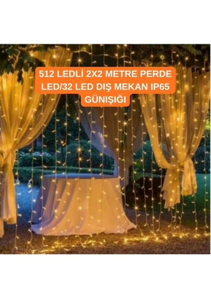 512 Ledli 2x2 Metre Perde Led/32 LED Dış Mekan IP65 Günışığı