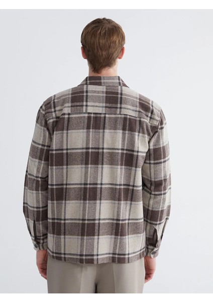 Southblue Bej Regular Fit Uzun Kollu Ekose Kaşe Erkek Gömlek Ceket fırsatları