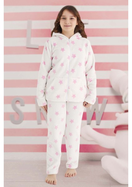 Kız Çocuk Desenli Polar Pijama Takımı 240521 EKRU01 fırsatları